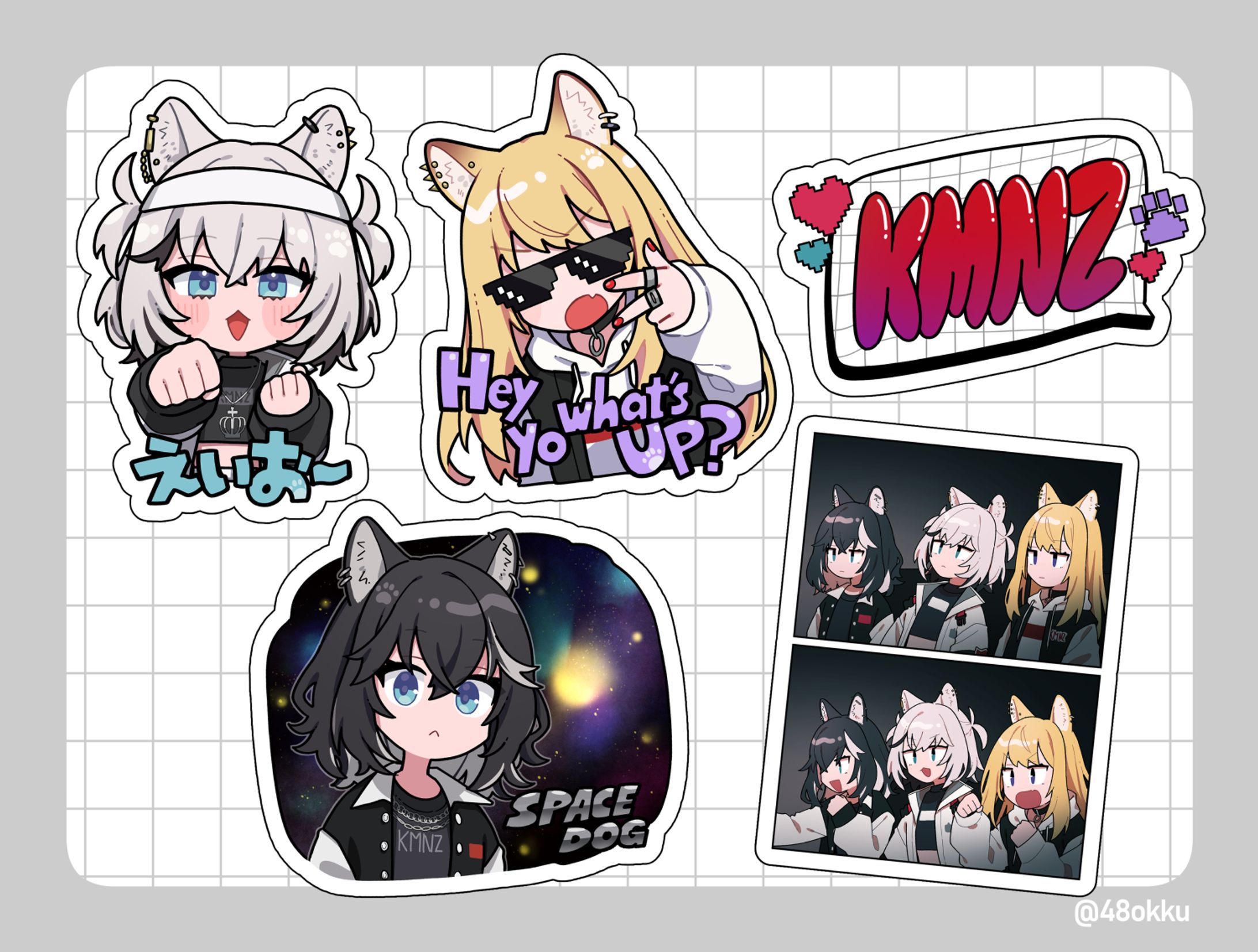 KMNZ様ステッカーイラスト