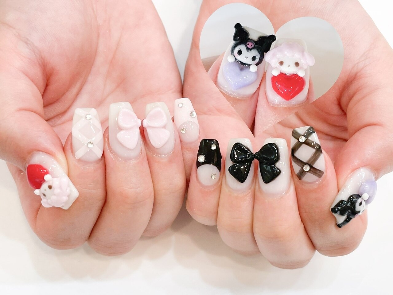 3dネイルパーツ ねこ デコパーツ リボン ネイルパーツ 量産型ネイル 3d