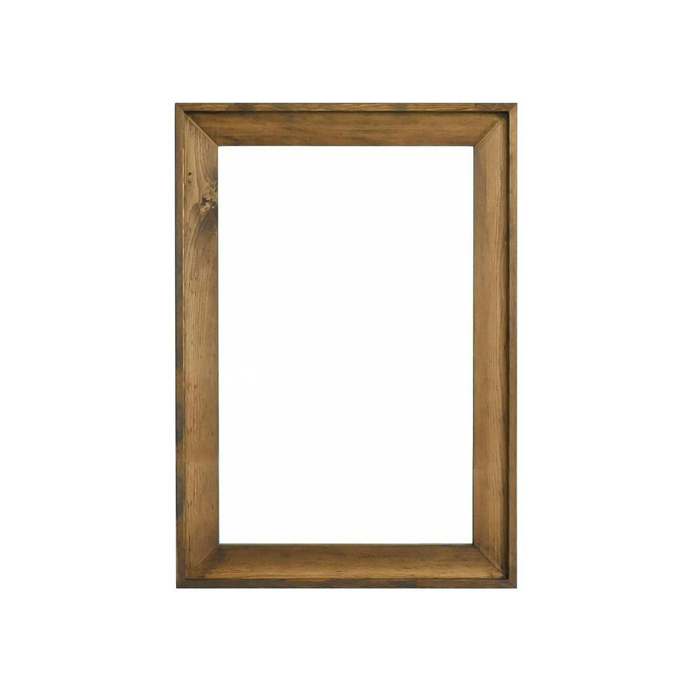 L型フレームウォールミラー(580×830)(アンティークブラウン)】鏡