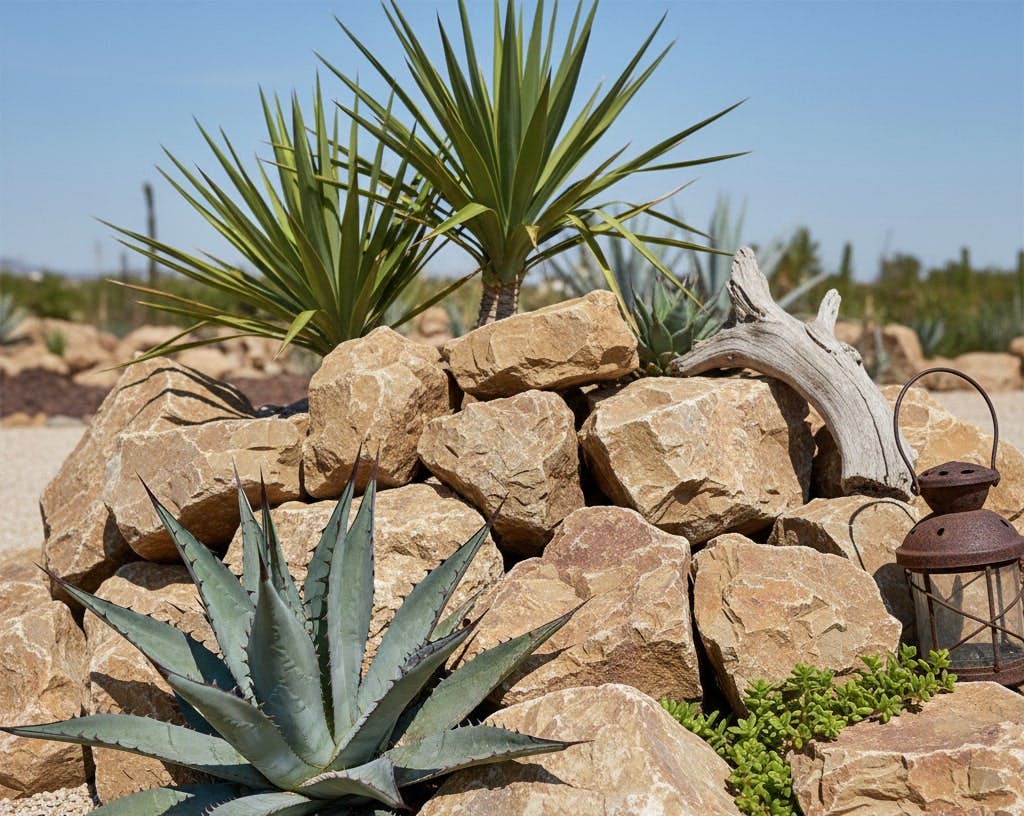 庭石 割栗石 庭 ロックガーデン 石 黄茶色 イエロー ブラウン 20kg