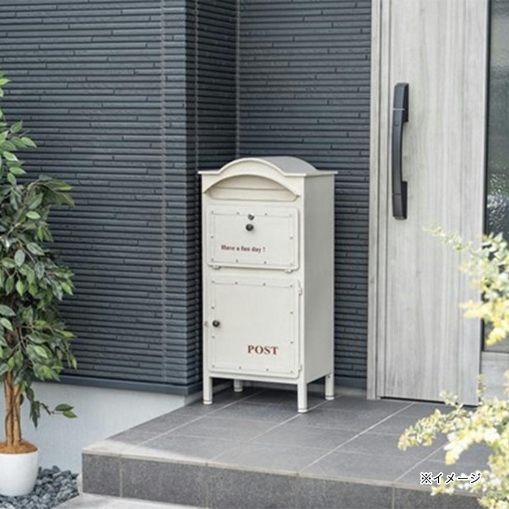 ガーデン収納ポスト 宅配ボックス付き ホワイト MB15 幅42cm 高さ91cm
