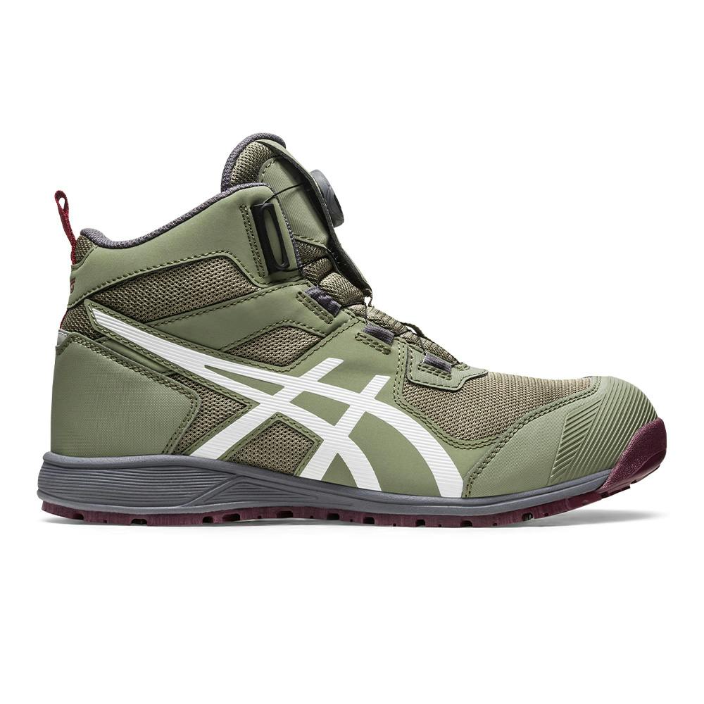 アシックス ウィンジョブ CP214 TS BOA ライケングリーン×ホワイト