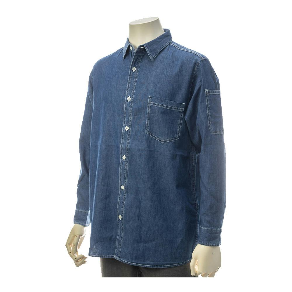 ライトオンスデニムシャツ ネイビー M | 作業着・作業服・安全靴 通販