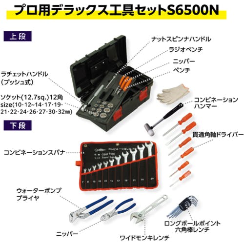 CAINZ-DASH】スーパーツール プロ用標準工具セット S6500N【別送品