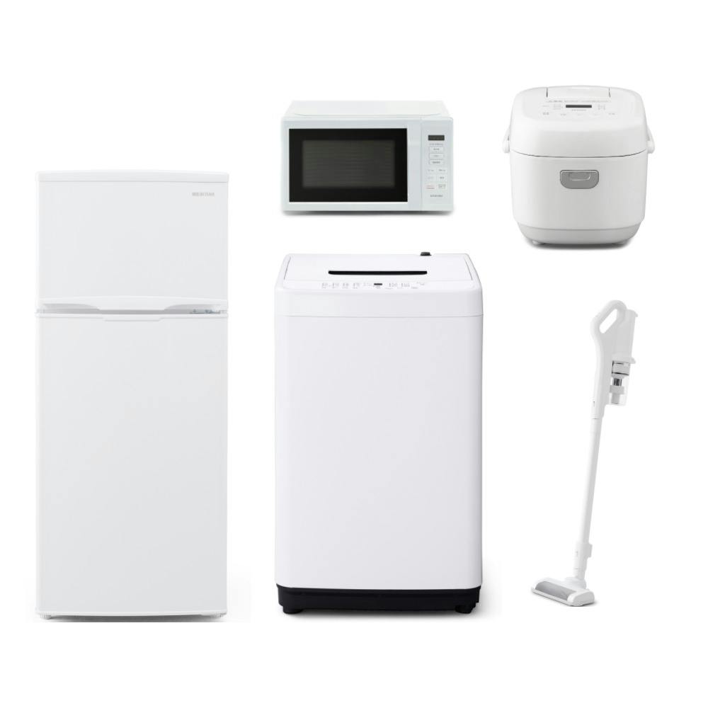 アイリスオーヤマ 【軒先渡し】家電5点セット(冷凍冷蔵庫 118L+全自動