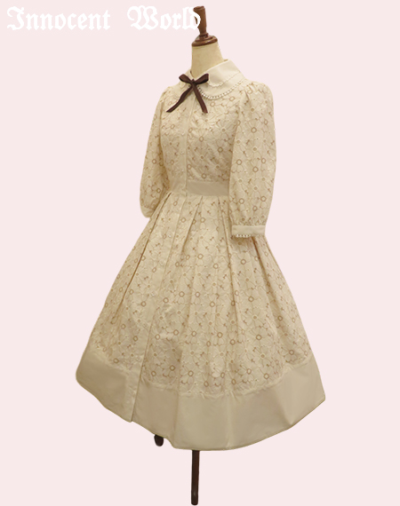 Innocent World｜可憐なお花の刺繍ワンピース(WEサイズ)(ご予約)(受注生産)
