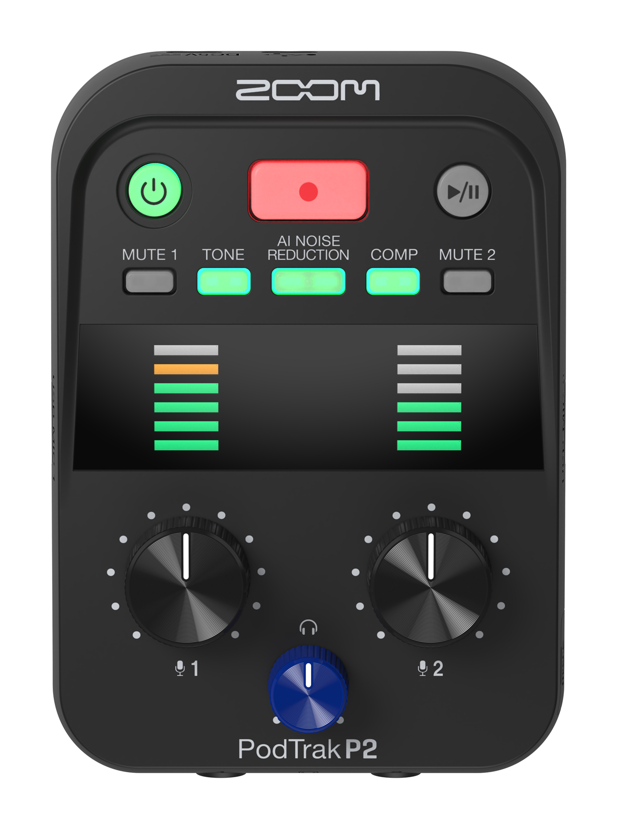 ZOOM PodTrak P2 | AIノイズリダクション搭載の世界初USBマイク用