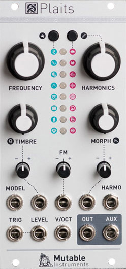 Mutable Instruments Plaits 16種類のアルゴリズムを使用できる