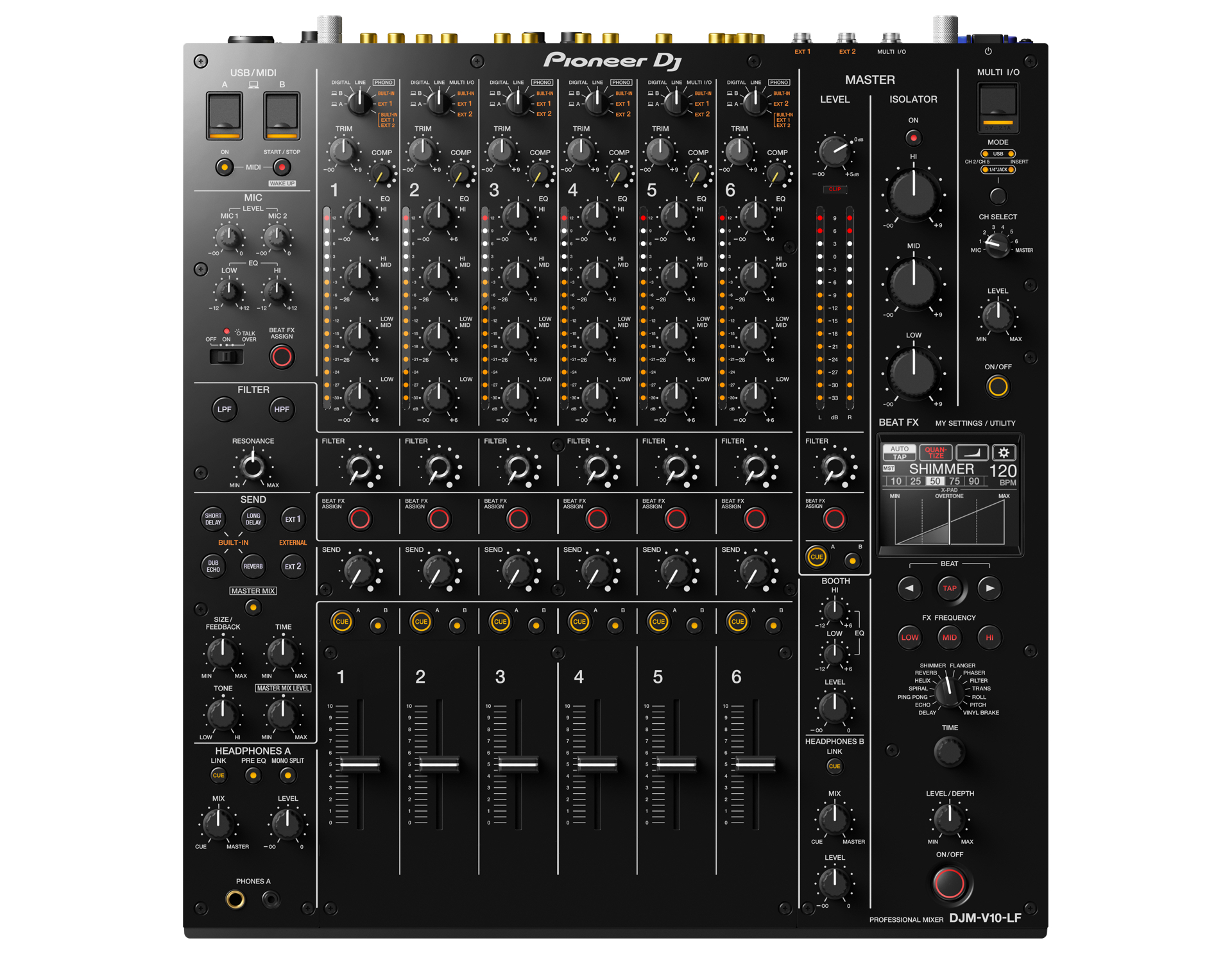 Pioneer DJ DJM-V10-LF | 60mmロングフェーダ搭載DJミキサー