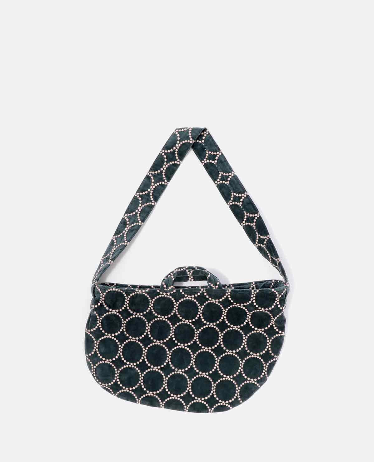 mina perhonen タンバリン ボディバッグ大 定番 麻ネイビー mina