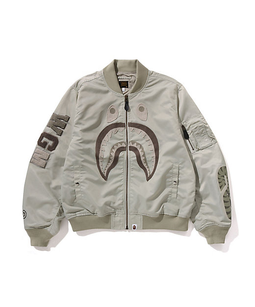ボンバージャケット TONAL CHAIN STITCH SHARK