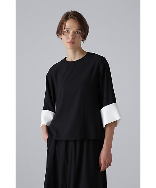 ◇バイカラージョーゼットブラウス（5314110312） | ADORE