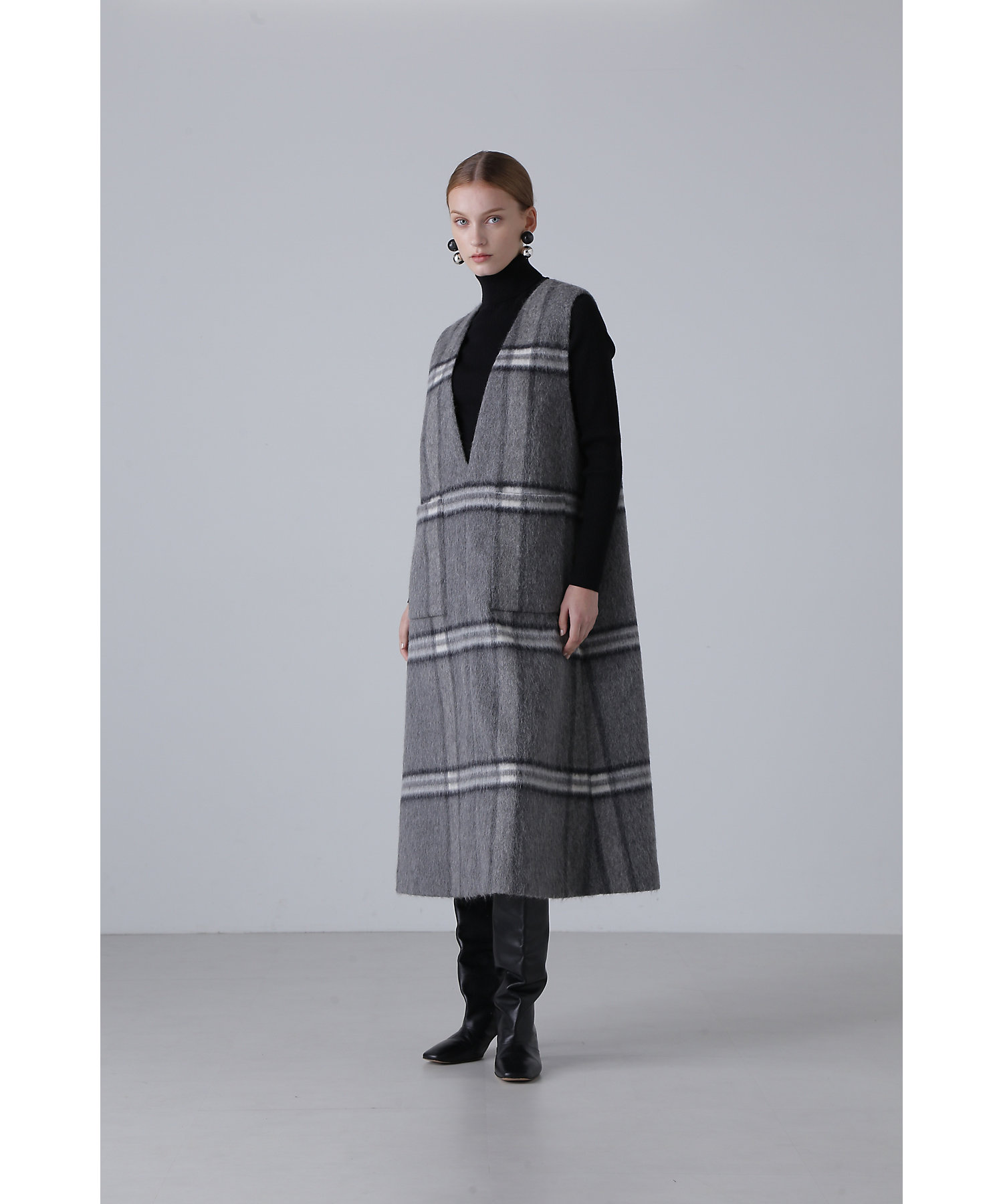 アルパカシャギーチェックワンピース（5314240007） | ADORE