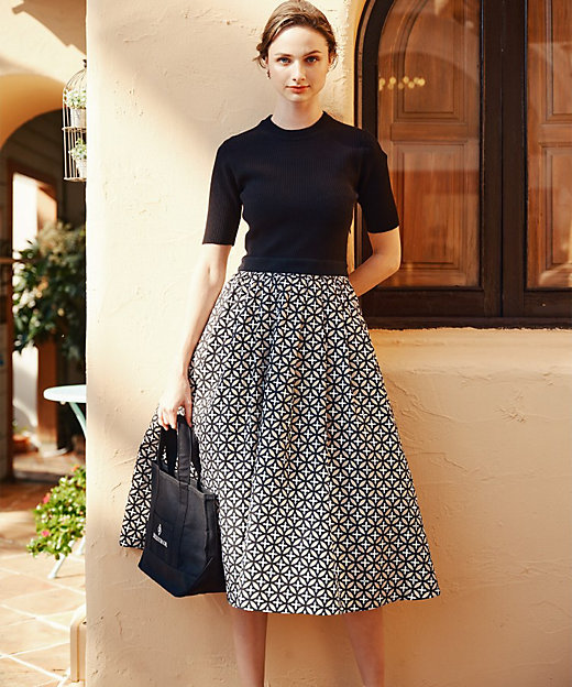 人気定番】オーバーラップサークルコンビワンピース