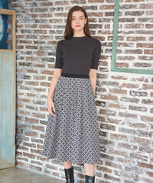 人気定番】オーバーラップサークルコンビワンピース