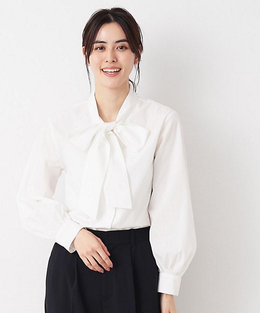 入卒／セレモニー／洗える】ボウタイリボンブラウス