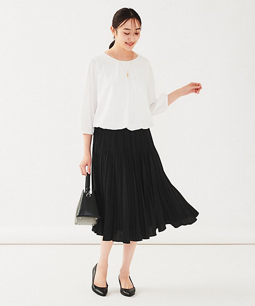 透けにくい／通勤】パウダリー タックブラウス（2002404770