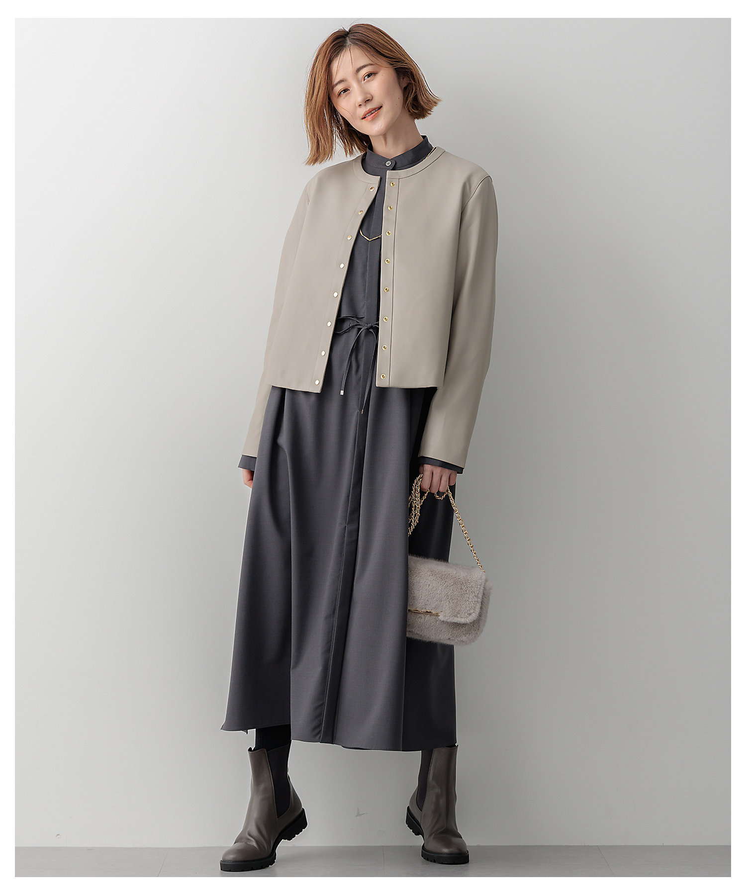 ラムレザー ノーカラージャケット（JKWSCW0315） | 23区 S