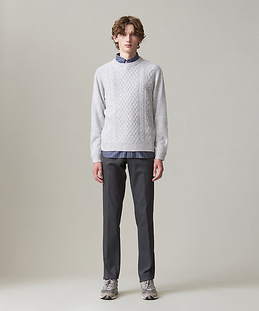 Cash Lamb's wool】ケーブルニット ／ クルー