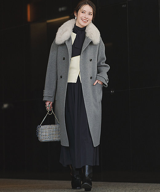 VERY掲載】MANTECOPureリバー スタンドカラーコート