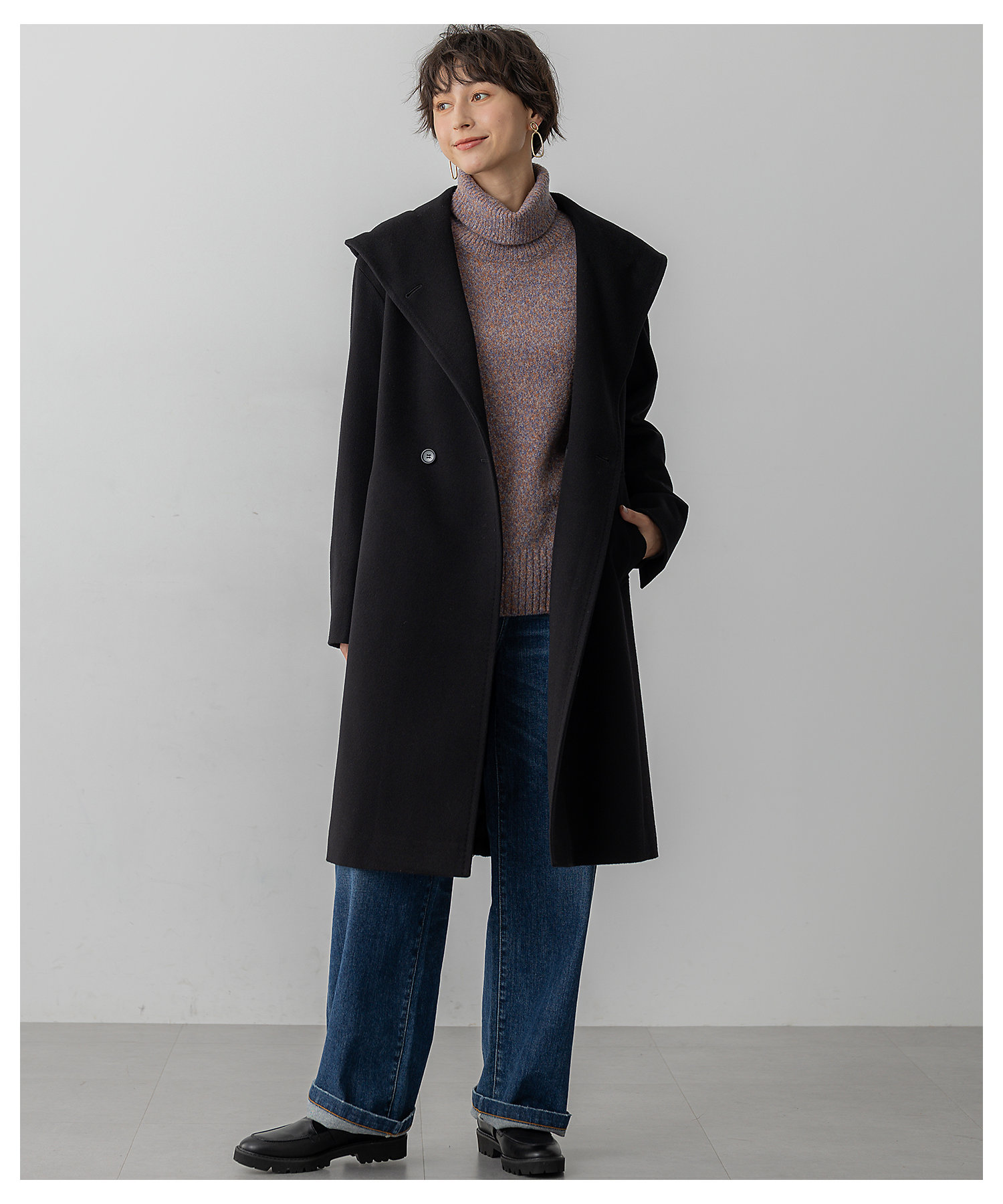 ウールカシミヤビーバー フーデット コート（SCWOGW0853