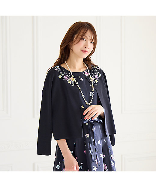 フラワー刺繍ニットカーディガン（51131502） | Rose Tiara