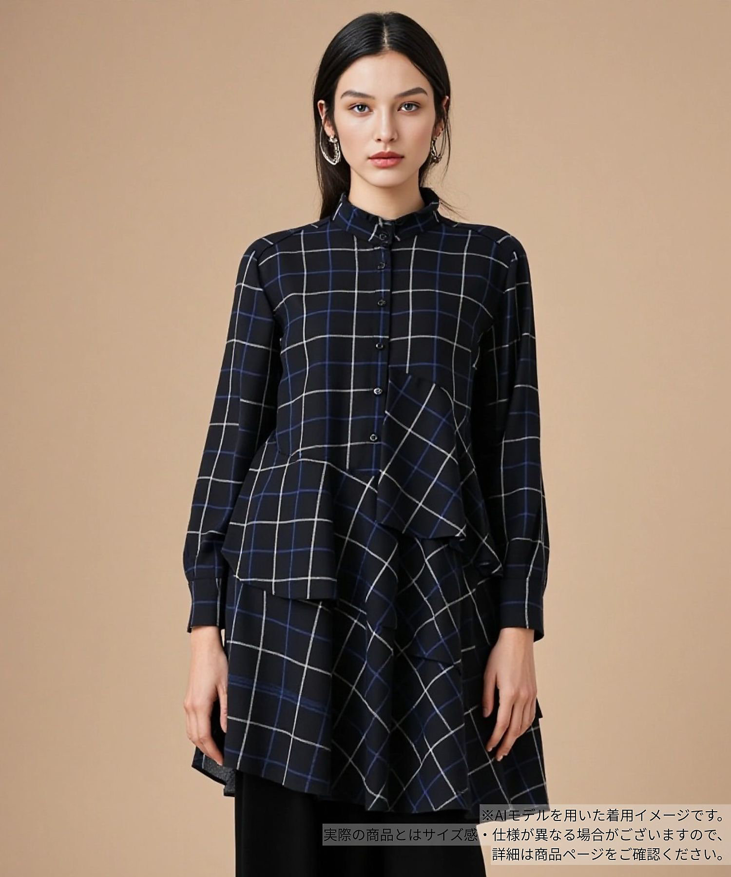 チェックティアードフリルブラウス | BOURGE (Women)/ブールジュ