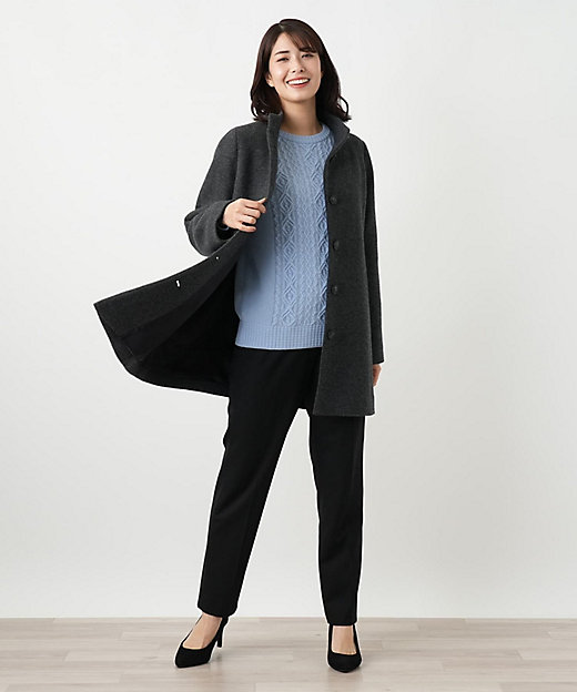 スタンドカラーショートコート【Leilian WHITE LABEL