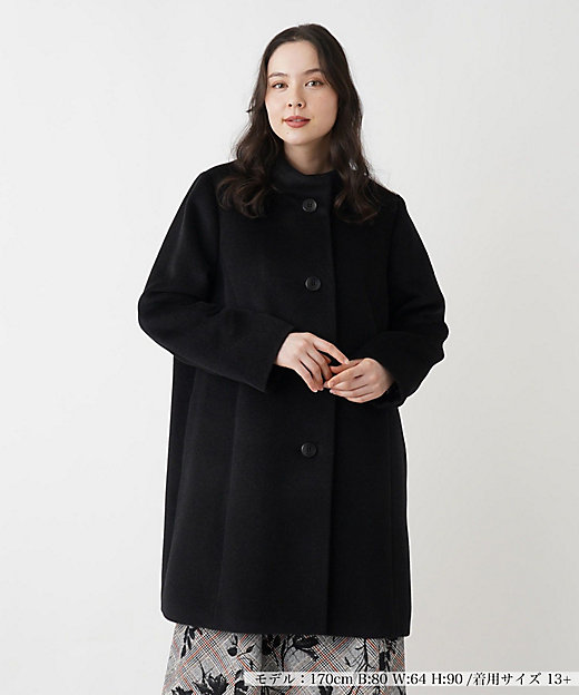 アルパカ混スタンドカラーコート | Leilian plus house (Women/大きい