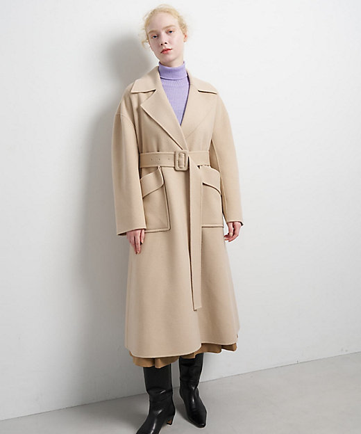 SUPER140 ウールリバーフレアコート | LANVIN en Bleu (Women