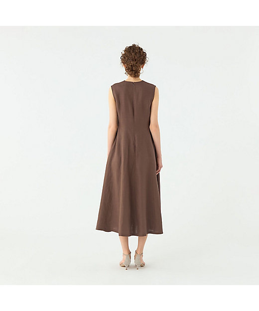 スムースリネン キーネックフレアワンピース | maison TOMORROWLAND