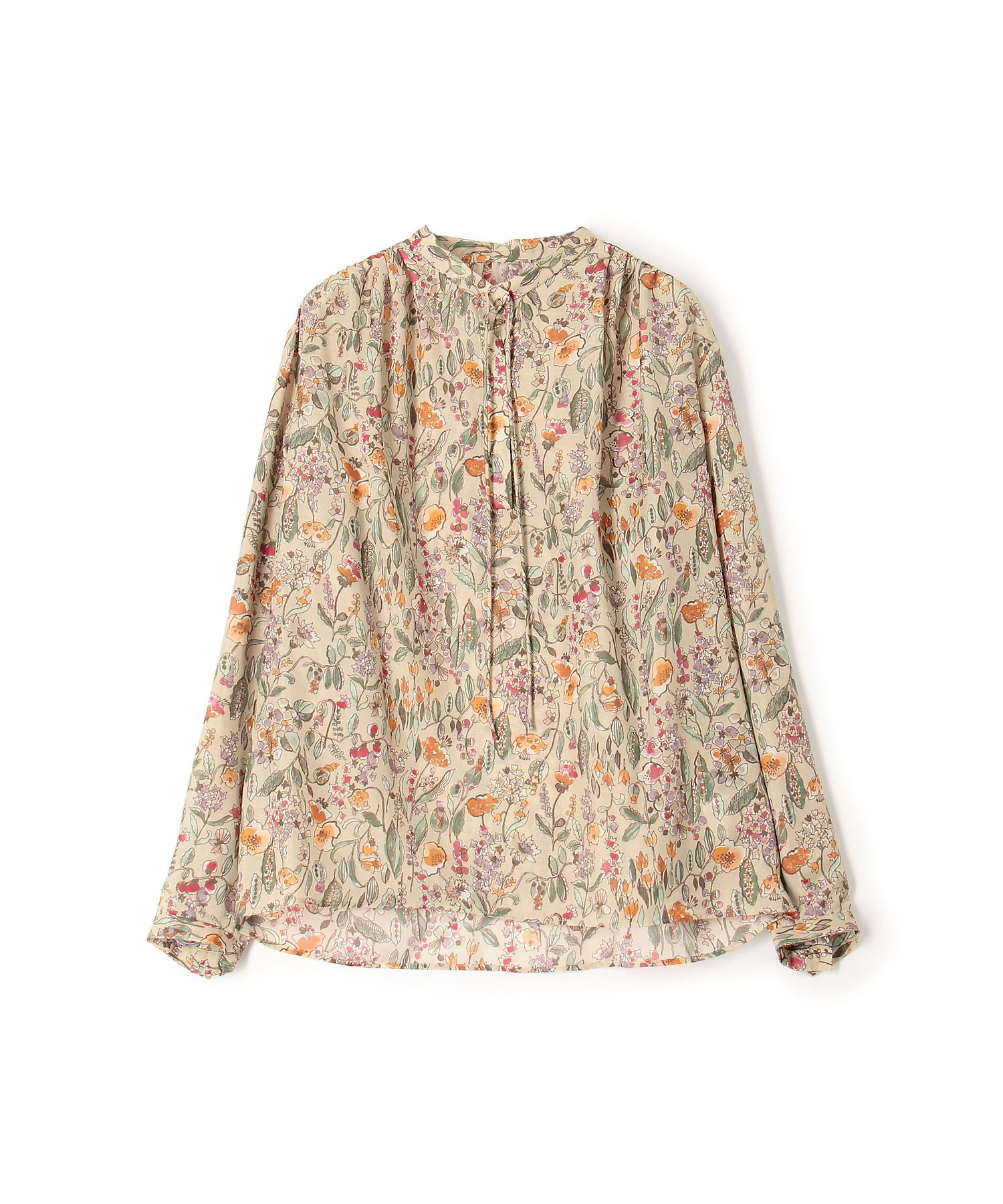 オーマリーフプリント ストリングボウタイブラウス | maison