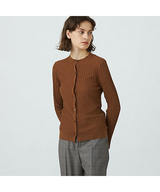 カシミヤシルクリブ クルーネックカーディガン | maison TOMORROWLAND