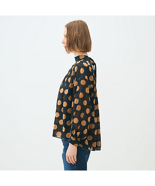 イヴェールドットプリント バックリボンブラウス | maison