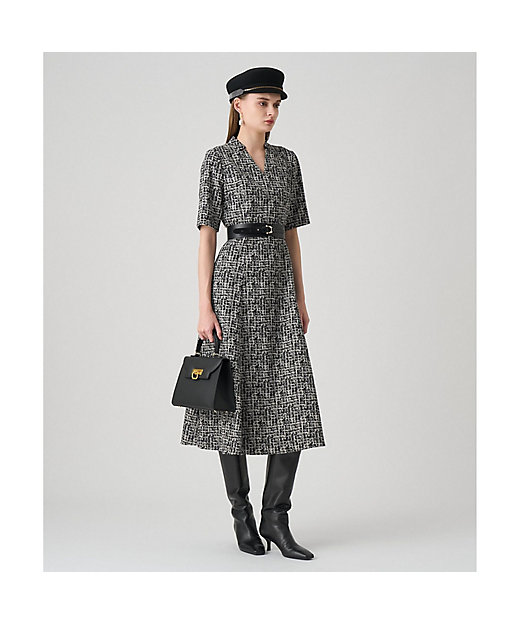 セットアップ対応商品】ツイーディージャカードキーホールネック