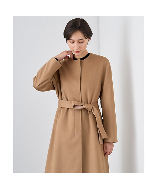 カシミヤノーカラーベルトコート | ANAYI/アナイ | 三越伊勢丹