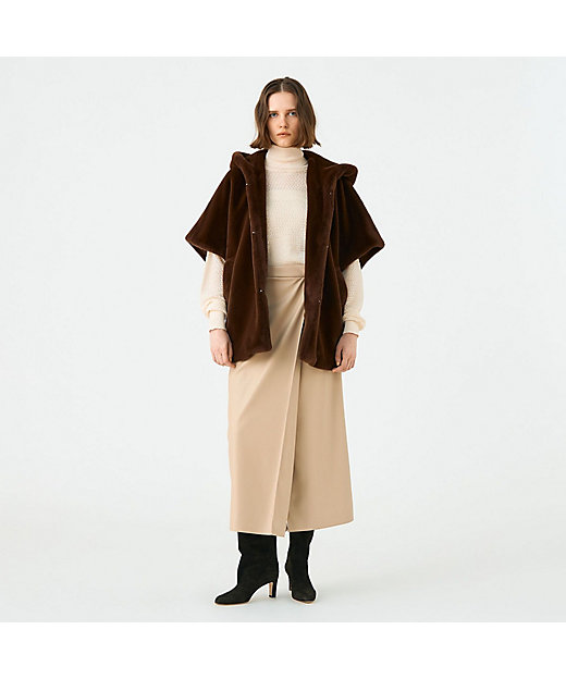 スムースファー フーディーポンチョ | maison TOMORROWLAND/メゾン