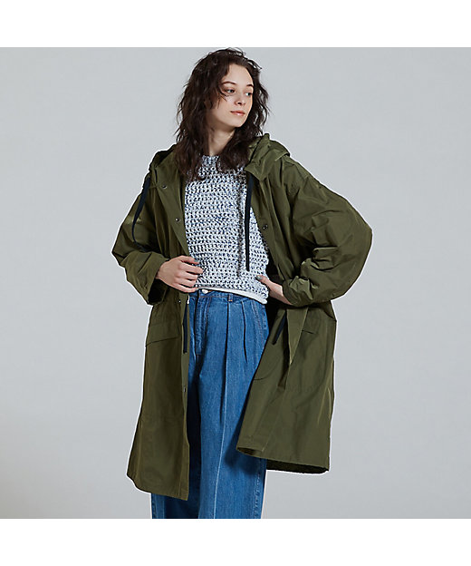 コットンポリエステルメモリーグログラン モッズコート | maison