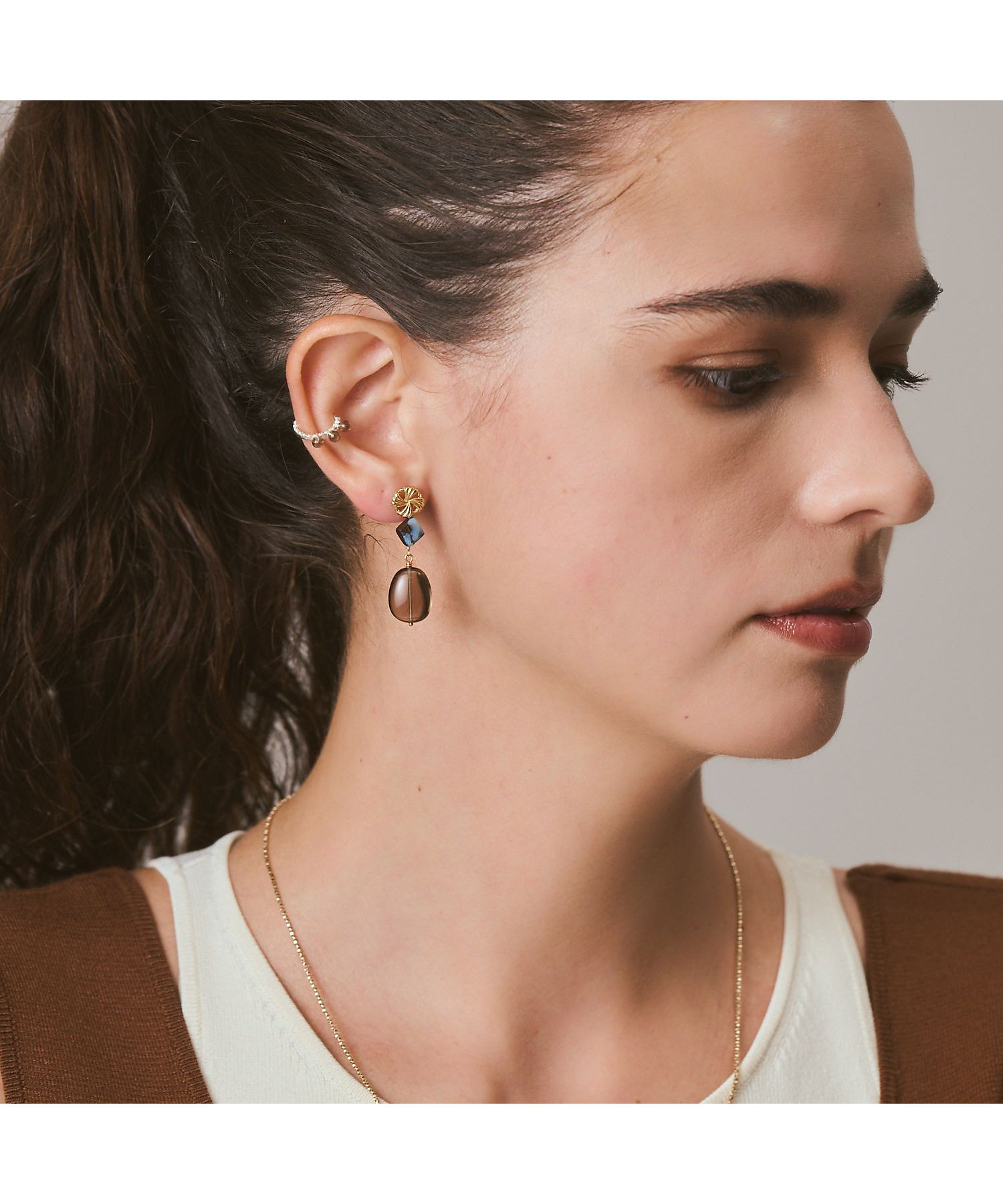 ♢容音♢訳あり♢K18スモーキークォーツ4.5ct チャーム ♢容音様専用