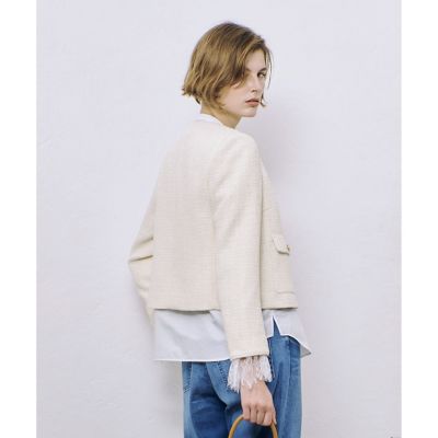 ファンシーツィードクルーネックジャケット | allureville (Women