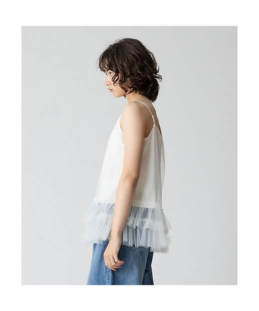 チュールドッキングサテンキャミブラウス | allureville (Women