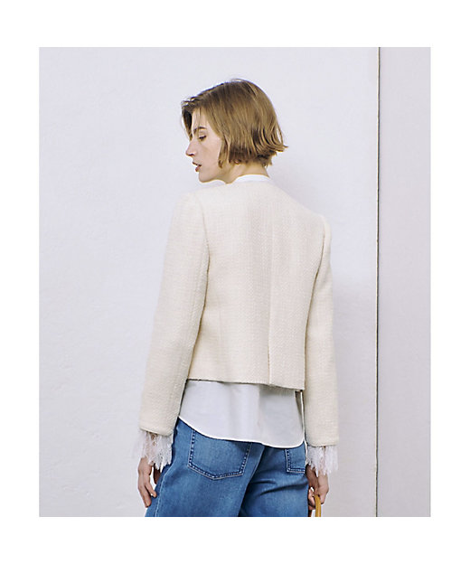 ファンシーツィードクルーネックジャケット | allureville (Women