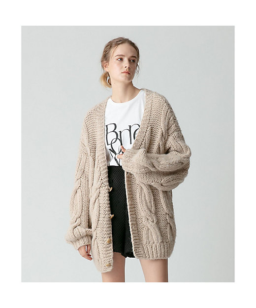 ビッグケーブルハンドニットカーディガン | allureville (Women