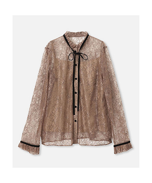 LOULOU WILLOUGHBY】レースベロアリボンブラウス