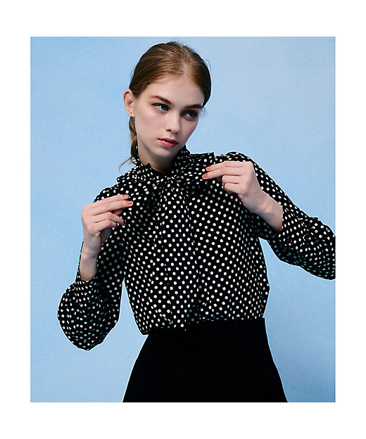 LOULOU WILLOUGHBY】◇デシンドットフリルボウタイ