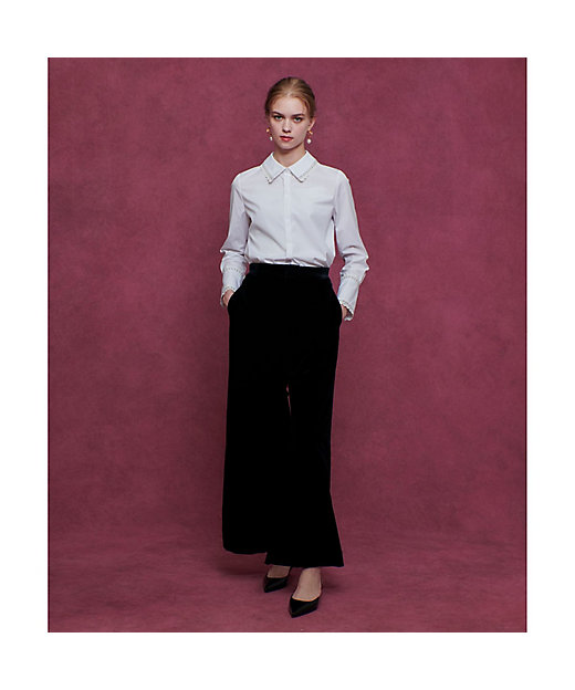 LOULOU WILLOUGHBY】レーストリミングシャツ