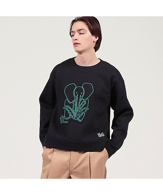 CABaN ウールコットンダブルフェイス エンブロイダリープル