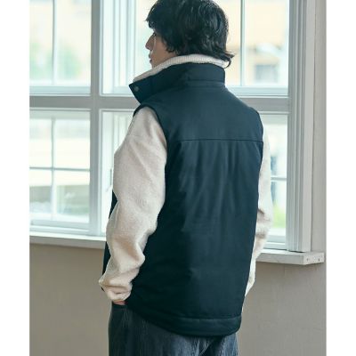 RDS認証ダウン 耐水透湿 ハイネック ジップアップ ピケダウンベスト