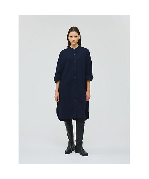 mizuiro ind スタンドカラーシャツワンピース | mizuiro ind