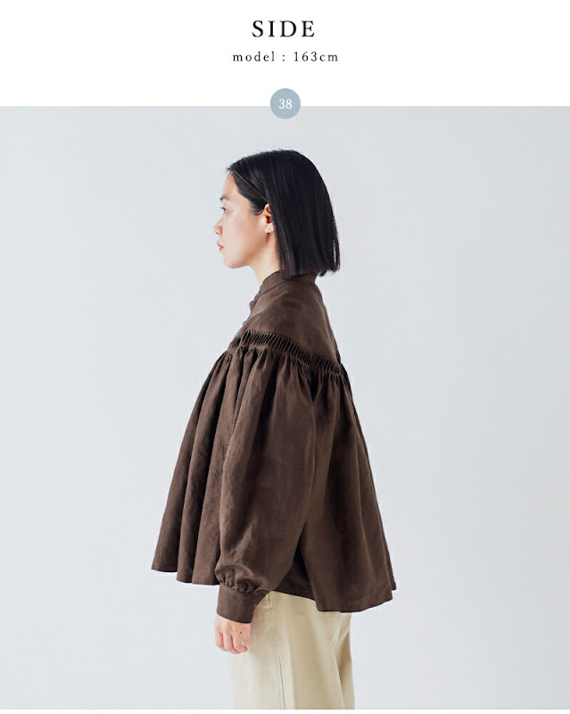 Scye サイ リネン タックブラウス 60/1Linen Cambric Tucked Blouse